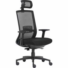 Lorell Mesh Task Chair-Fabric  Memory Foam Seat-Black-Armrest-1 Each