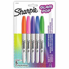 Sanford Glam Pop Permanent Markers-Fine Marker Point-Assorted-5/Pack