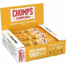 CHOMPS Chomplings Snack Sticks-Gluten-free  Non-GMO-Original Turkey-0.50 Oz-24/Pack