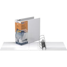 QuickFit D-Ring View Binders-4" Binder Capacity-Letter-8 1/2" X 11" Sheet Size-D-Ring Fasteners-2 Internal Pockets-Vinyl  Steel-White-Recycled-Print-transfer Resistant  PVC-free  Exposed Rivet-1 Each
