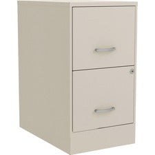 LYS SOHO File Cabinet-14.3" X 22" X 26.7"-2 X Drawers For File  Document-Letter-Glide Suspension  Locking Drawer  Pull Handle-Stone-Baked Enamel-Steel-Recycled-Assembly Required
