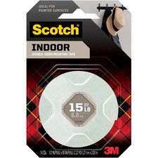 Scotch Mounting Tape-6.25 Ft Length X 0.50" Width-Foam-1 Roll-White