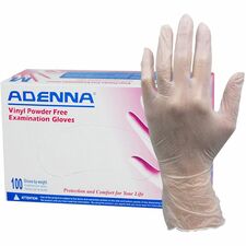 Adenna Vinyl Powder Free Exam Gloves-X-Large Size-Polyvinyl Chloride PVC-Translucent-Powder-free  Latex-free  Comfortable  Non-sterile-For Examination  Industrial  Cosmetology  Food Processing  Healthcare  Hospitality  Pet Care  Cosmetics  Dental  Safety