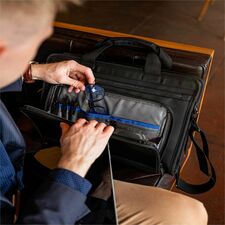 Samsonite Carrying Case Briefcase For 15.6" Notebook  Tablet  Smartphone-Black-1680D Polyester  Ethylene Vinyl Acetate EVA Body-Fleece Interior Material-Handle  Carrying Strap