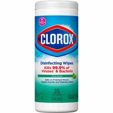 Clorox Disinfecting Cleaning Wipes-Ready-To-Use Wipe-Fresh Scent-35/Canister-1 Each-Green