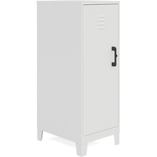 LYS SOHO Locker-3 Shelves-for Office  Home  Classroom  Playroom  Basement  Garage  Cloth  Sport Equipments  Toy  Game-Overall Size 42.5" X 14.3" X 18"-Pearl White-Steel