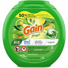 Gain Gain Flings Detergent Pacs-Gain  Original Scent-76/Pack-Green