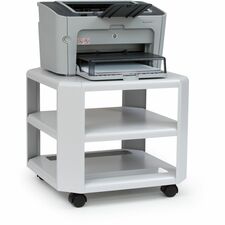 Master Mobile Printer Stand-75 Lb Load Capacity-2 X Shelfves-8.5" Height X 18" Width X 18" Depth-Floor-Steel-Gray