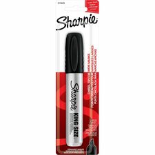 Sharpie Permanent Marker-Chisel Marker Point Style-Black-Aluminum  Plastic Barrel-Felt Tip-6/Pack