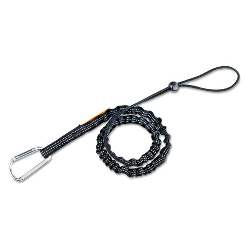 Ergodyne Squids 3100 Lanyard W/aluminum Carabiner + Cinch-loop 10 Lb Max Working Cap 35" To 45" Long Black Ships In 1-3 Bus Days