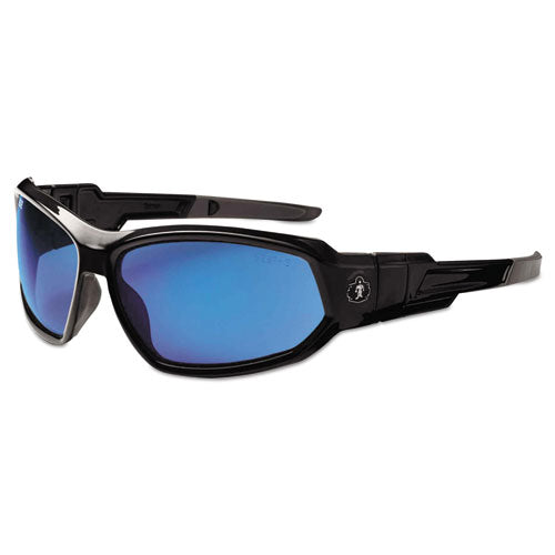 Ergodyne Skullerz Loki Safety Glass/goggle Black Frame/blue Mirror Lens Nylon/polycarb