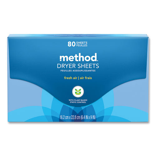Method Dryer Sheets Fresh Air 80/box 6 Boxes/Case