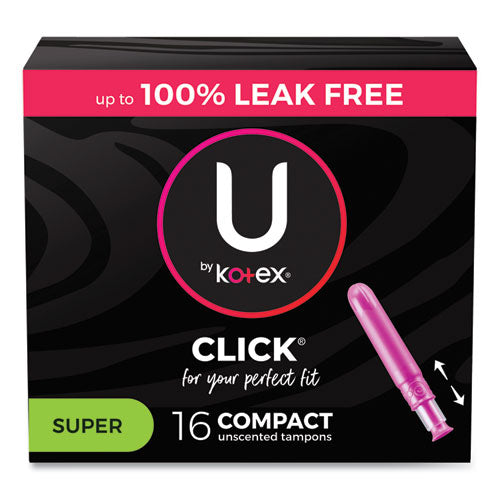 Kotex U By Kotex Click Compact Tampons Super Absorbency 16/pack 8 Packs/Case