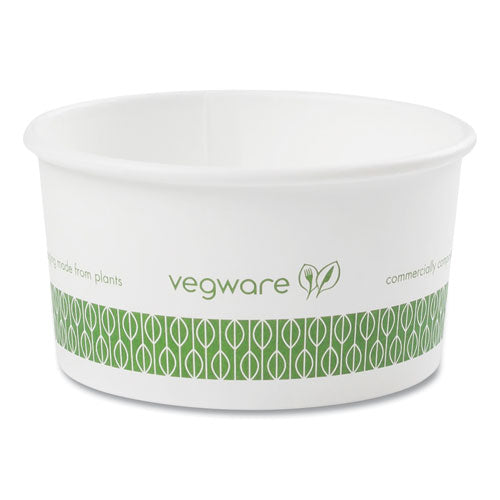 Vegware™ Soup Containers 6 Oz 3.5" Diameterx1.7"h Green/white Paper 1000/Case