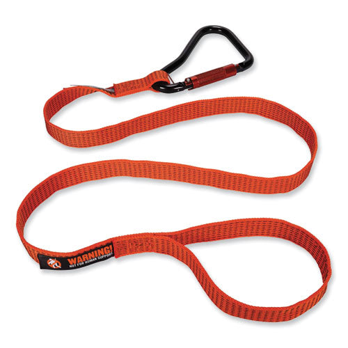 Ergodyne Squids 3148 Tool Lanyard W/xl Carabiner+threaded Loop 80 Lb Max Work Capacity 76" Orange/black