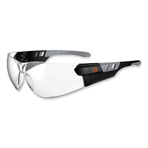 Ergodyne Skullerz Saga Frameless Safety Glasses Matte Black Nylon Impact Frame Clear Polycarbonate Lens