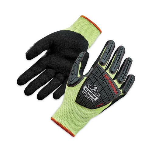 Ergodyne Proflex 7141 Ansi A4 Dir Nitrile-coated Cr Gloves Lime Medium Pair