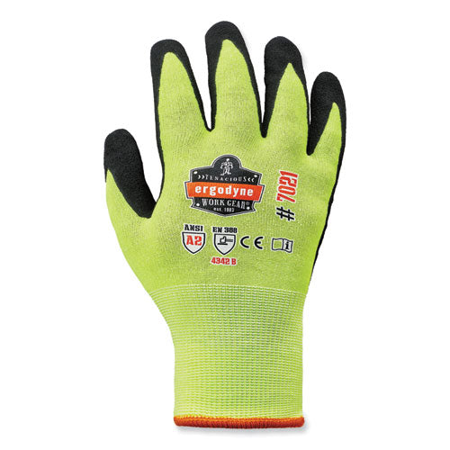 Ergodyne Proflex 7021 Hi-vis Nitrile-coated Cr Gloves Lime Small Pair