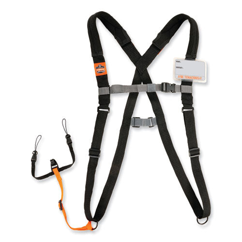 Ergodyne Squids 3138 Padded Barcode Scanner Lanyard Harness 27" Arm Straps18.5" Lanyardblack/orange/grayships In 1-3 Business Days