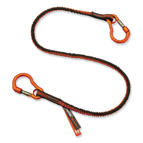 Ergodyne Squids 3110f(x) Tool Lanyard W/aluminum Carabiners 10lb Max Work Capacity 38" To 48"orange/grayships In 1-3 Business Days