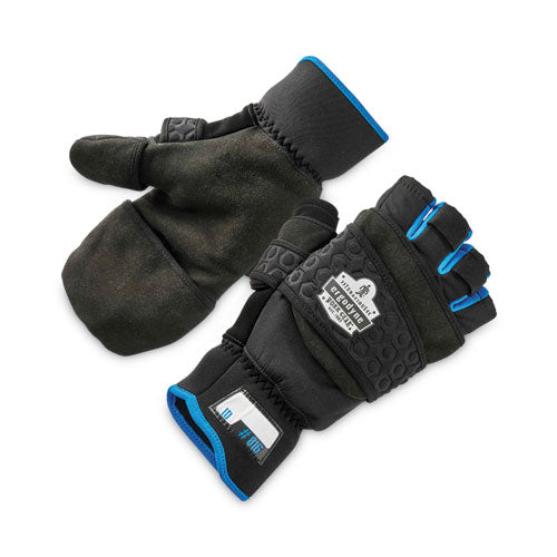 Ergodyne Proflex 816 Thermal Flip-top Gloves Black Small Pair