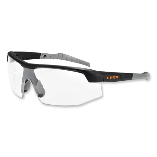 Ergodyne Skullerz Skoll Safety Glasses Matte Black Nylon Impact Frame Anti-fog Clear Polycarbonate Lens