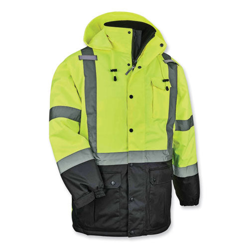 Ergodyne Glowear 8384 Class 3 Hi-vis Quilted Thermal Parka 5x-large Lime