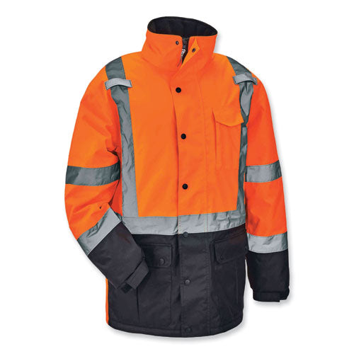 Ergodyne Glowear 8384 Class 3 Hi-vis Quilted Thermal Parka 5x-large Orange