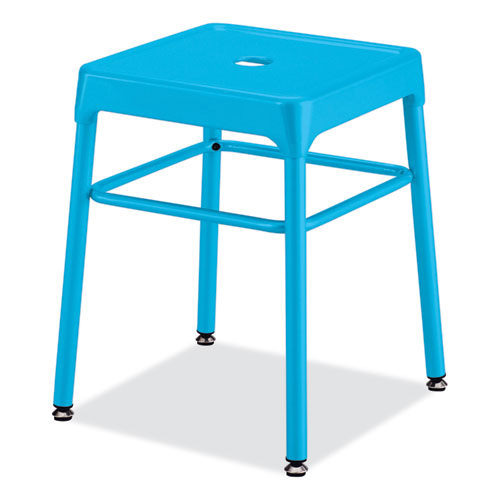 Safco Steel Guestbistro Stool Backless Supports Up To 250 Lb 18" High Babyblue Seat Babyblue Base
