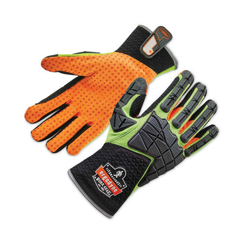 Ergodyne Proflex 925f(x) Standard Dorsal Impact-reducing Gloves Black/lime X-large Pair