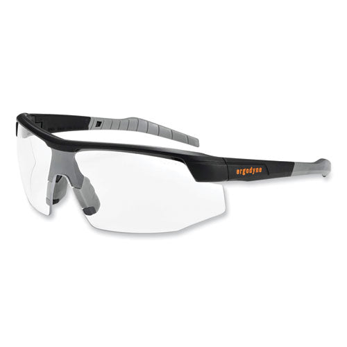 Ergodyne Skullerz Skoll Safety Glasses Matte Black Nylon Impact Frame Clear Polycarbonate Lens