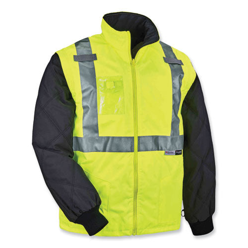 Ergodyne Glowear 8287 Class 2 Hi-vis Jacket With Removable Sleeves Medium Lime