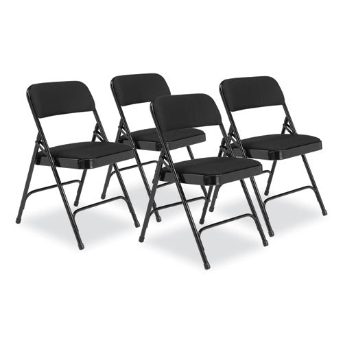 NPS 2200 Series Fabric Dual-hinge Folding Chair Supports 500 Lb Midnight Black Seat/back Black Base4/ctships In 1-3 Bus Days