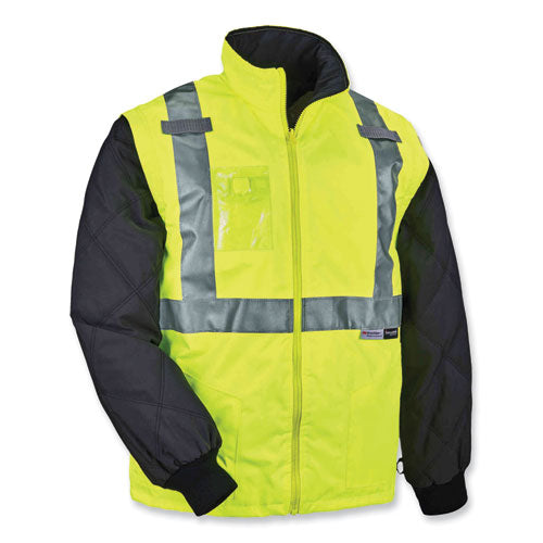 Ergodyne Glowear 8287 Class 2 Hi-vis Jacket With Removable Sleeves Small Lime