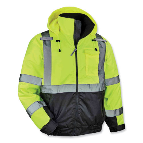 Ergodyne Glowear 8377 Class 3 Hi-vis Quilted Bomber Jacket Lime X-large