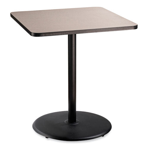 NPS Cafe Table 36wx36dx42h Square Top/round Base Gray Nebula Top Black Base