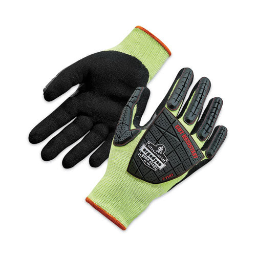 Ergodyne Proflex 7141 Ansi A4 Dir Nitrile-coated Cr Gloves Lime Small Pair