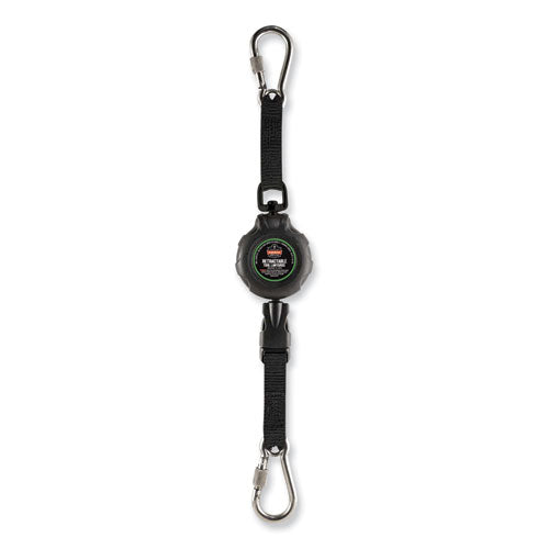 Ergodyne Squids 3000 Retractable Tool Lanyard With Carabiner Anchor 1 Lb Working Capacity 48" Black