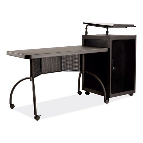 Oklahoma Sound Teacher's Workpod Desk And Lectern Kit 68"x24"x41" Charcoal Gray