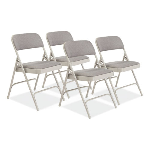 NPS 2200 Series Fabric Dual-hinge Premium Folding Chair Supports 500lbgreystone Seat/backgray Base4/ct Ships In 1-3 Bus Days