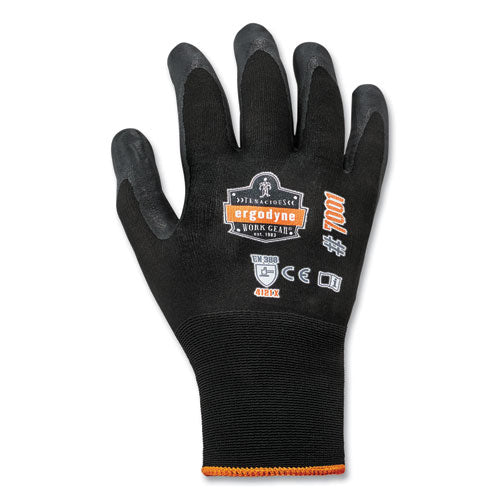 Ergodyne Proflex 7001-case Nitrile Coated Gloves Black Medium 144 Pairs/Case