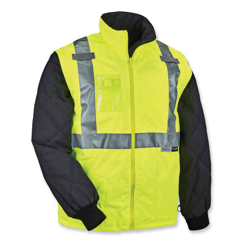 Ergodyne Glowear 8287 Class 2 Hi-vis Jacket With Removable Sleeves 5x-large Lime