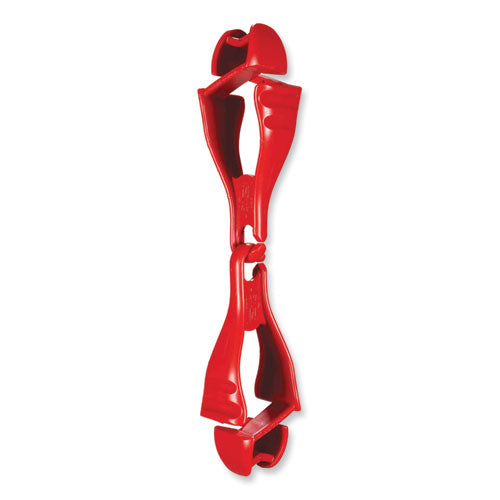 Ergodyne Squids 3400 Dual Clip Glove Clip Holder 1x1x6.5 Acetal Copolymer Red