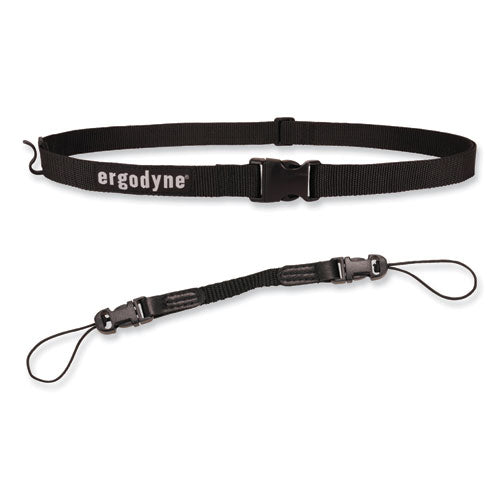 Ergodyne Squids 3135 Barcode Scanner Belt With Hook + Adaptor Strap Small: 29" To 53" Long Black