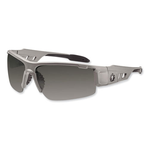 Ergodyne Skullerz Dagr Safety Glasses Matte Gray Nylon Impact Frame Polarized Smoke Polycarbonate Lens