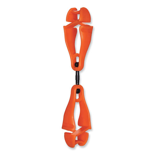 Ergodyne Squids 3420 Dual Clip Swivel Glove Clip Holder 1x0.6x5.5 Acetal Copolymer Orange