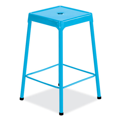 Safco Steel Counter Stool Backless Supports Up To 250 Lb 25" High Babyblue Seat Babyblue Base