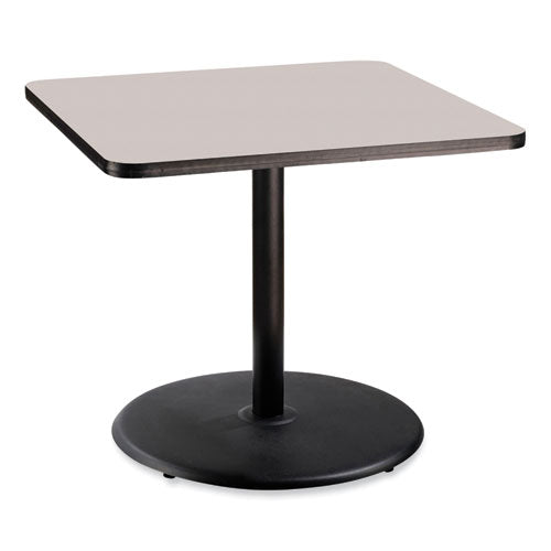 NPS Cafe Table 36wx36dx30h Square Top/round Base Gray Nebula Top Black Base