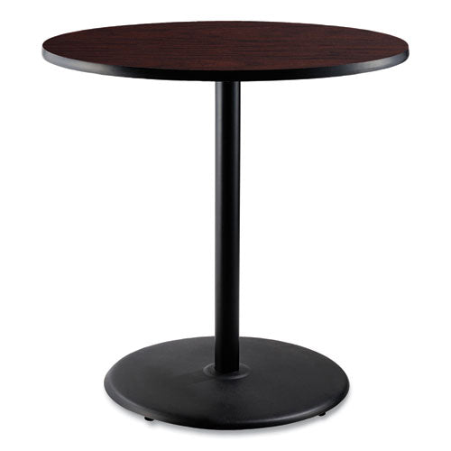 NPS Cafe Table 36" Diameterx42h Round Top/base Mahogany Top Black Base