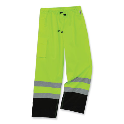 Ergodyne Glowear 8915bk Class E Hi-vis Rain Pants Black Bottom Large Lime